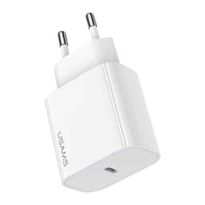 USAMS Φορτιστής δικτύου 1xUSB-C T65 PD20W (μόνο κεφαλή) PD Γρήγορη φόρτιση λευκό