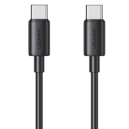 USAMS Καλώδιο USB-C σε USB-C 60W 1m Γρήγορης Φόρτισης YD Series μαύρο