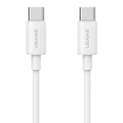 USAMS Καλώδιο USB-C σε USB-C 60W 1m Γρήγορης Φόρτισης YD Series λευκό