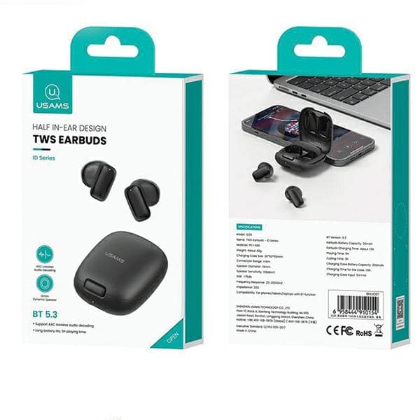 USAMS Ακουστικά Bluetooth 5.3 TWS ID Series ασύρματα μπλε - Image 8