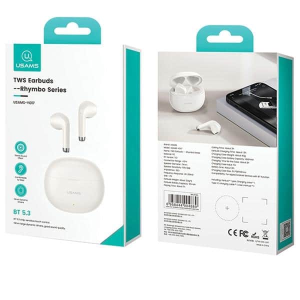 USAMS Ακουστικά Bluetooth 5.3 TWS Rhymbo Series ασύρματα μπεζ - Image 12