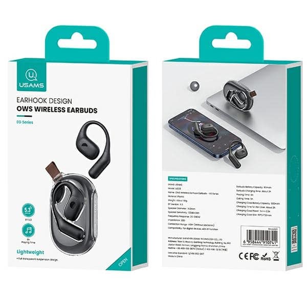 USAMS Ασύρματα ακουστικά Bluetooth 5.3 G26 OWS μαύρο - Image 5