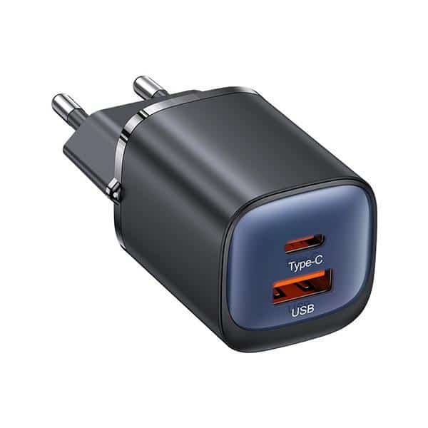 USAMS Φορτιστής δικτύου CC254 30W GaN USB-C/USB-A Γρήγορης Φόρτισης HC Series μαύρος - Image 2