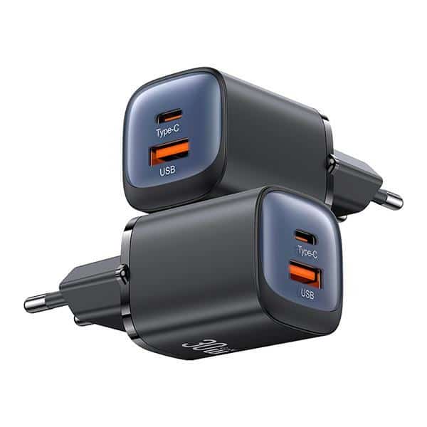 USAMS Φορτιστής δικτύου CC254 30W GaN USB-C/USB-A Γρήγορης Φόρτισης HC Series μαύρος - Image 3