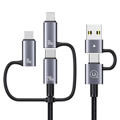 USAMS Καλώδιο 6w1 Γρήγορης φόρτισης 240W 1,2m Δεδομένων Ψηφιακή οθόνη Αλουμινίου Σειρά Sufeng (SJ737)