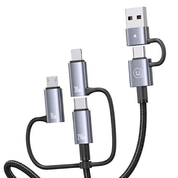 USAMS Καλώδιο 6w1 Γρήγορης φόρτισης 240W 1,2m Δεδομένων Ψηφιακή οθόνη Αλουμινίου Σειρά Sufeng (SJ737) - Image 5