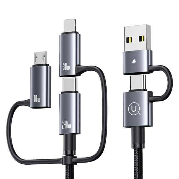 USAMS Καλώδιο 6w1 Γρήγορης φόρτισης 240W 2m Δεδομένων με ψηφιακή οθόνη Αλουμινίου Σειρά Sufeng (SJ738) - Image 2