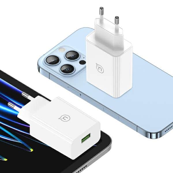 USAMS Φορτιστής δικτύου 18W + καλώδιο Lightning/USB-A Γρήγορης Φόρτισης λευκό - Image 7
