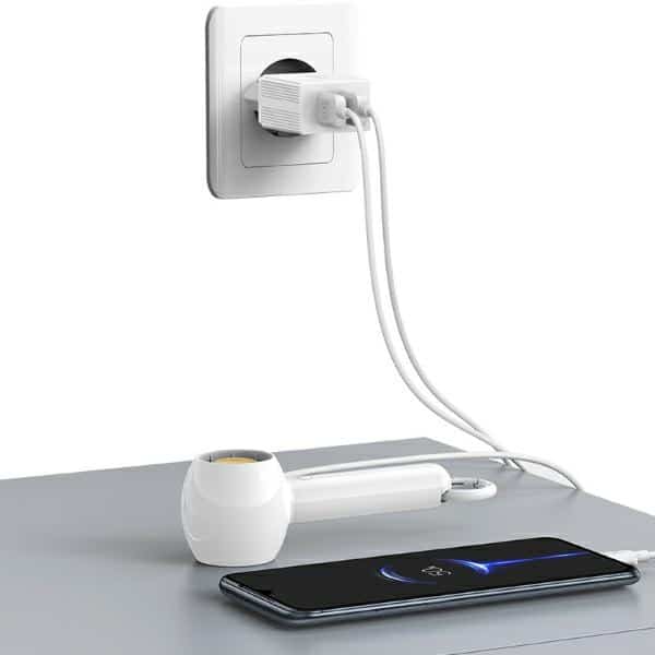 USAMS Φορτιστής δικτύου 2xUSB-A + καλώδιο USB-C/USB-A Γρήγορης Φόρτισης λευκός - Image 6