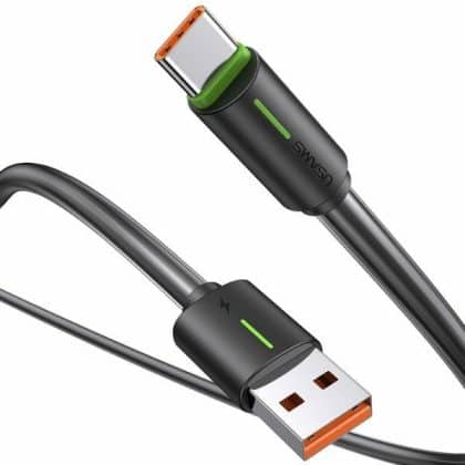USAMS Καλώδιο USB-C 3A YU Series 1m USB-C/USB-A μαύρο