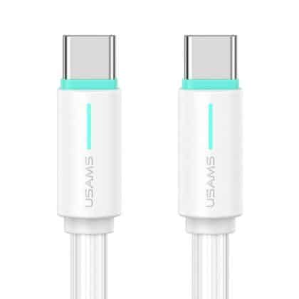 USAMS Καλώδιο USB-C/USB-C 1μ SJ734 60W λευκό
