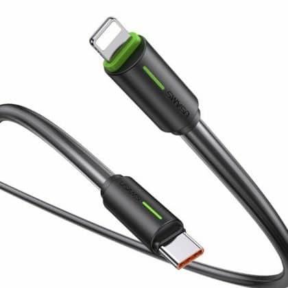 USAMS Καλώδιο USB-C/Lightning 1m SJ735 30W μαύρο