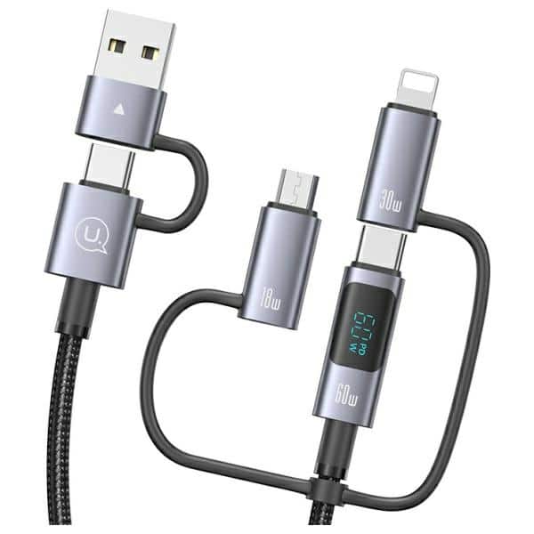 USAMS Καλώδιο 6w1 Γρήγορης φόρτισης 60W 1,2m Δεδομένων Ψηφιακή οθόνη Αλουμινίου Σειρά Sufeng SJ713 - Image 6