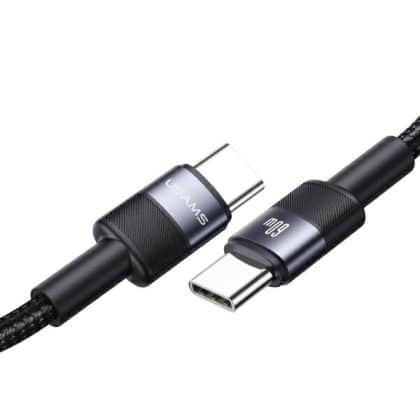 USAMS Καλώδιο USB-C σε USB-C 60W 1,2m Γρήγορη φόρτιση ατσάλινο/οξειδωμένο
