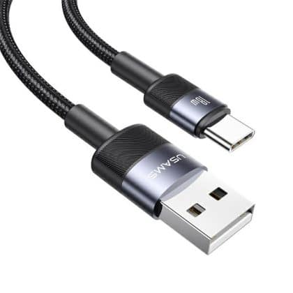 USAMS σετ καλωδίων USB σε USB-C 3A 1.2m γρήγορης φόρτισης ατσάλινο/οξειδωμένο 30 τεμ. SJ718ZJ01 (US-SJ718)