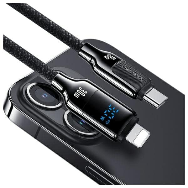 USAMS Καλώδιο USB-C σε Lightning 30W 1,2m Ψηφιακή Οθόνη Ζαφείρι Γρήγορης Φόρτισης Δεδομένων HX Series SJ741USB01 (US-SJ741) - Image 4