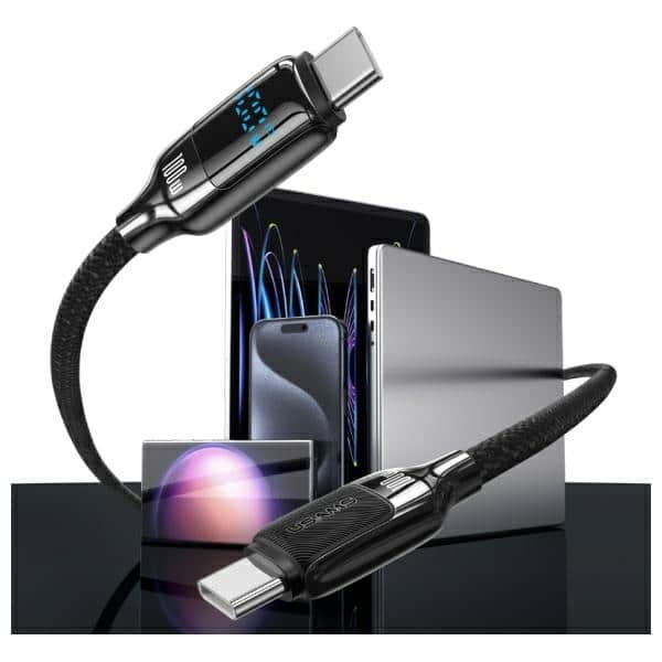 USAMS Καλώδιο USB-C σε USB-C 100W 1,2m Ψηφιακή Οθόνη Ζαφείρι Γρήγορης Φόρτισης Δεδομένων HX Series SJ742USB01 (US-SJ742) - Image 3