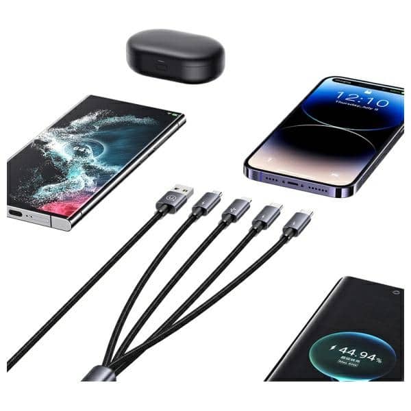USAMS Καλώδιο 4w1 2xUSB-C/Lightning/MicroUSB 15W 1,2m Αλουμινίου Σειρά Sufeng SJ739USB101 (US-SJ739) - Image 6