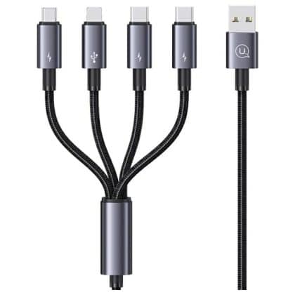 USAMS Καλώδιο 4w1 2xUSB-C/Lightning/MicroUSB 15W 1,2m Αλουμινίου Σειρά Sufeng SJ739USB101 (US-SJ739)