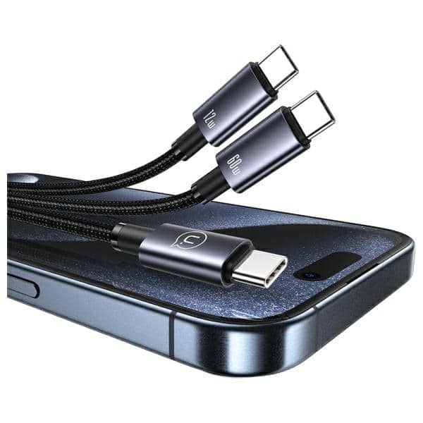 USAMS Καλώδιο 2w1 2xUSB-C 72W 1,2m Αλουμινίου Σειρά Sufeng SJ740USB101 (US-SJ740) - Image 5