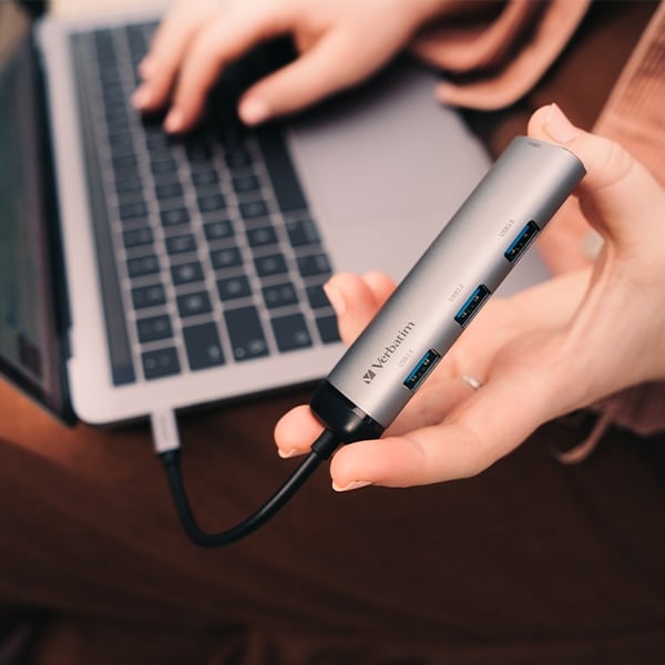 Verbatim αντάπτορας Hub USB-C - 4xUSB-A 3.2 αλουμινίου - Image 4