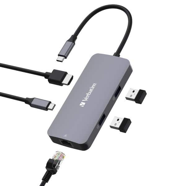 Verbatim αντάπτορας hub USB-C - HDMI/USB-C /Eternet/2xUSB-A 3.0 αλουμινίου - Image 3