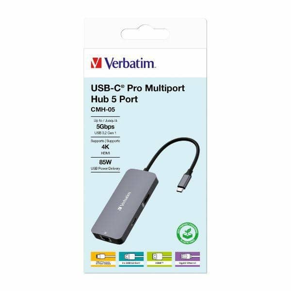 Verbatim αντάπτορας hub USB-C - HDMI/USB-C /Eternet/2xUSB-A 3.0 αλουμινίου - Image 5