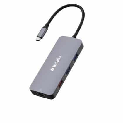 Verbatim αντάπτορας Hub USB-C - HDMI/ 3xUSB-A/SD/microSD/2xUSB-C/Eternet αλουμινίου