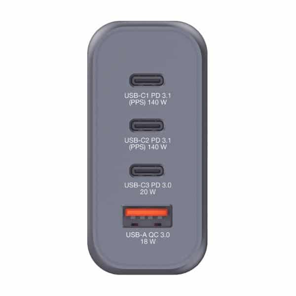 Verbatim Φορτιστής GaN 240W 3xUSB-C/USB-A + Αντάπτορας ΕΕ/ΗΒ/ΗΠΑ GNC-240 32205 - Image 3