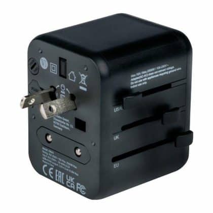 Verbatim αντάπτορας ταξιδιού EU/UK/US 2xUSB-A UTA-01 μαύρος