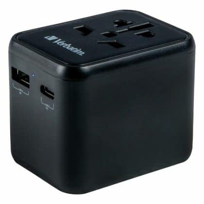 Verbatim αντάπτορας ταξιδιού EU/UK/US 2xUSB-A/USB-C PD 20W UTA-02 μαύρος