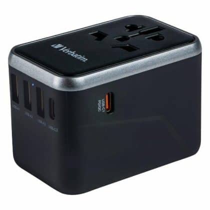 Verbatim αντάπτορας ταξιδιού EU/UK/US 3xUSB-A/2xUSB-C PD 61W UTA-04 μαύρος