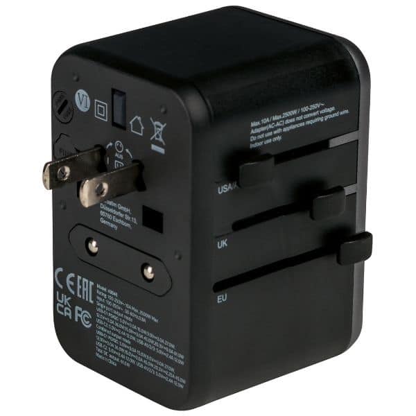 Verbatim αντάπτορας ταξιδιού EU/UK/US 3xUSB-A/2xUSB-C PD 61W UTA-04 μαύρος - Image 2