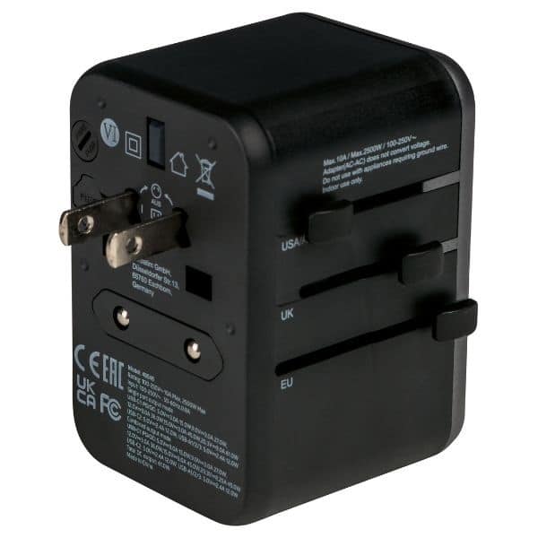 Verbatim αντάπτορας ταξιδιού EU/UK/US 3xUSB-A/2xUSB-C PD 61W UTA-04 μαύρος - Image 4