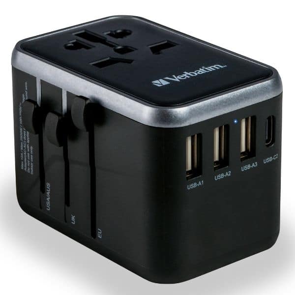 Verbatim αντάπτορας ταξιδιού EU/UK/US 3xUSB-A/2xUSB-C PD 61W UTA-04 μαύρος - Image 6