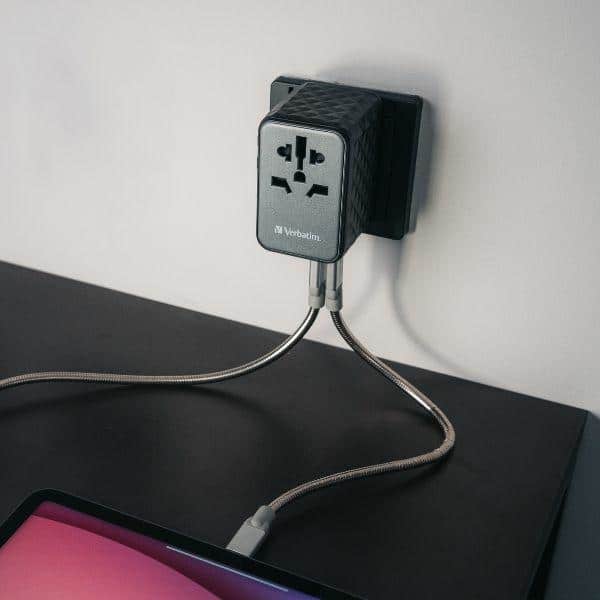 Verbatim αντάπτορας ταξιδιού EU/UK/US GaN 2xUSB-A/2xUSB-C PD 100W UTA-06 μαύρος - Image 5