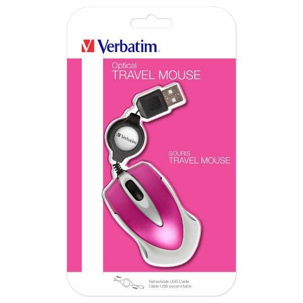 Verbatim ποντίκι οπτικό Go Mini USB-A 1000 dpi ροζ/hot pink 49021 - Image 4
