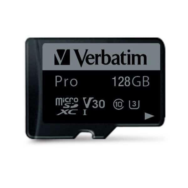 Verbatim Κάρτα microSD 128GB + αντάπτορας Pro U3 μαύρο - Image 2