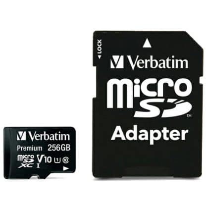 Verbatim Κάρτα microSDXC 256GB V10 + αντάπτορας μαύρος