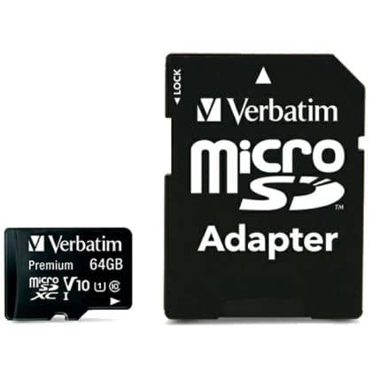 Verbatim Κάρτα microSDXC 64GB V10 + αντάπτορας μαύρος