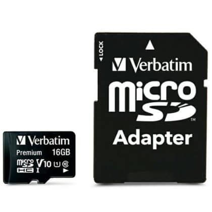 Verbatim Κάρτα microSDHC 16GB V10 + αντάπτορας μαύρος