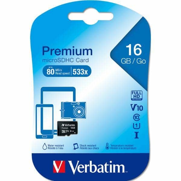 Verbatim Κάρτα microSDHC 16GB V10 μαύρη/black 44010 - Image 3