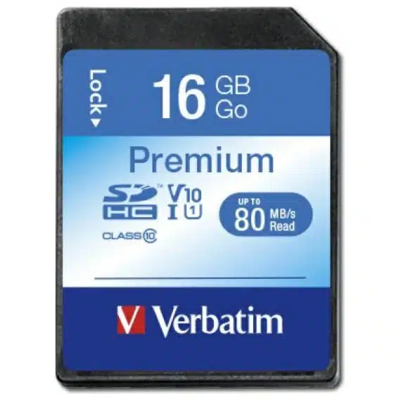 Verbatim Κάρτα Premium U1 SDHC 16GB V10 μαύρο/black 43962