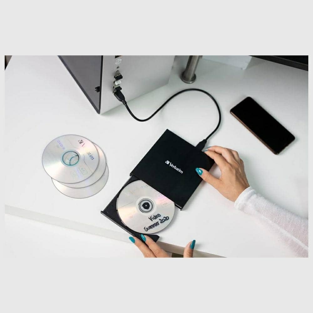 Verbatim εξωτερικός εγγραφέας Slimline CD/DVD USB2.0 μαύρος - Image 3