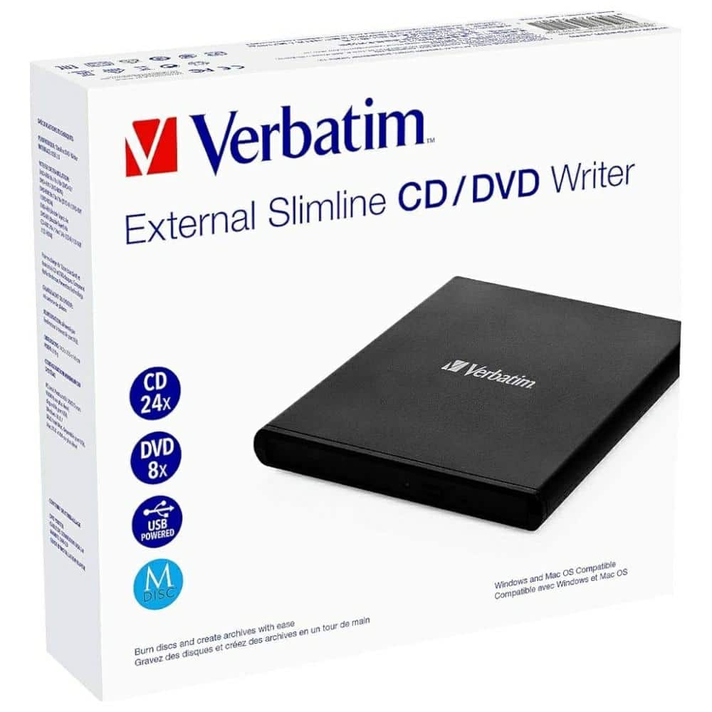 Verbatim εξωτερικός εγγραφέας Slimline CD/DVD USB2.0 μαύρος - Image 4