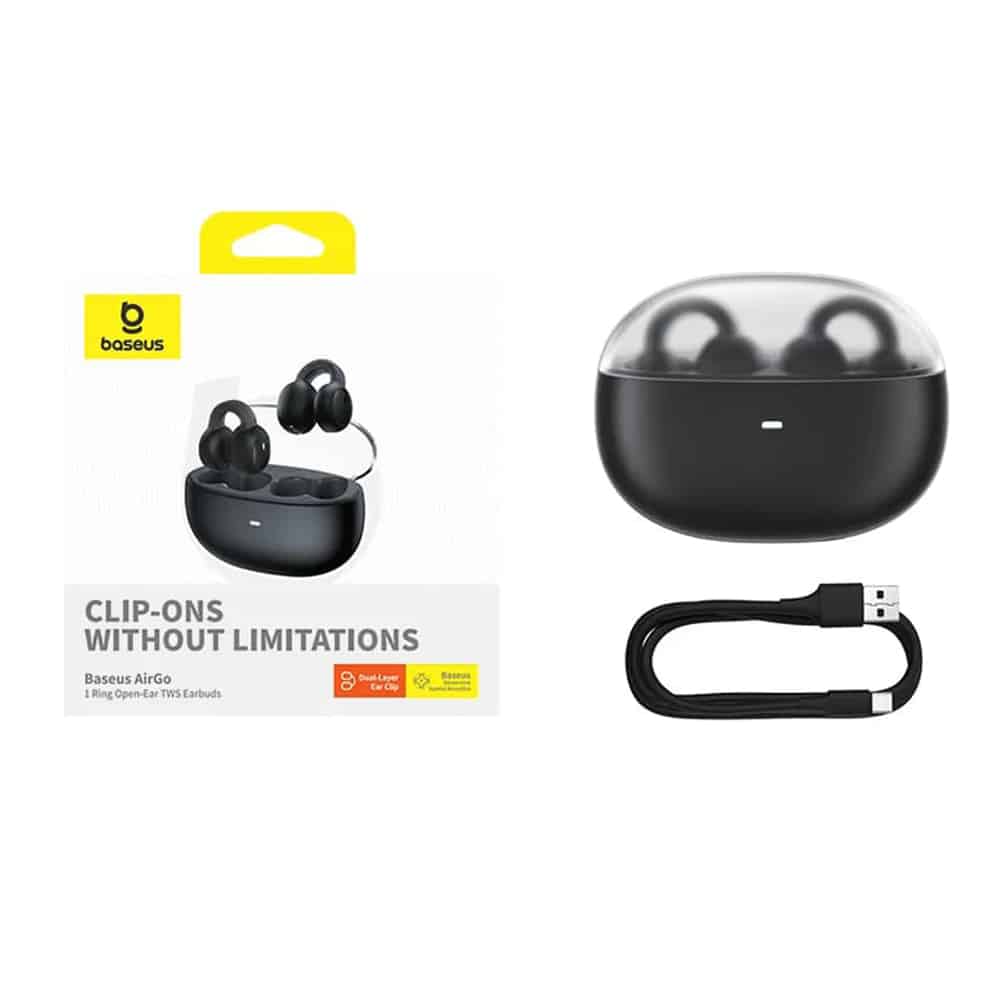 Baseus - Ασύρματα Ακουστικά AirGo 1 Ring (A00069201113-00) - Bluetooth 5.3, TWS, Σχεδιασμός Open-Ear Clip - Cluster Black - Image 5