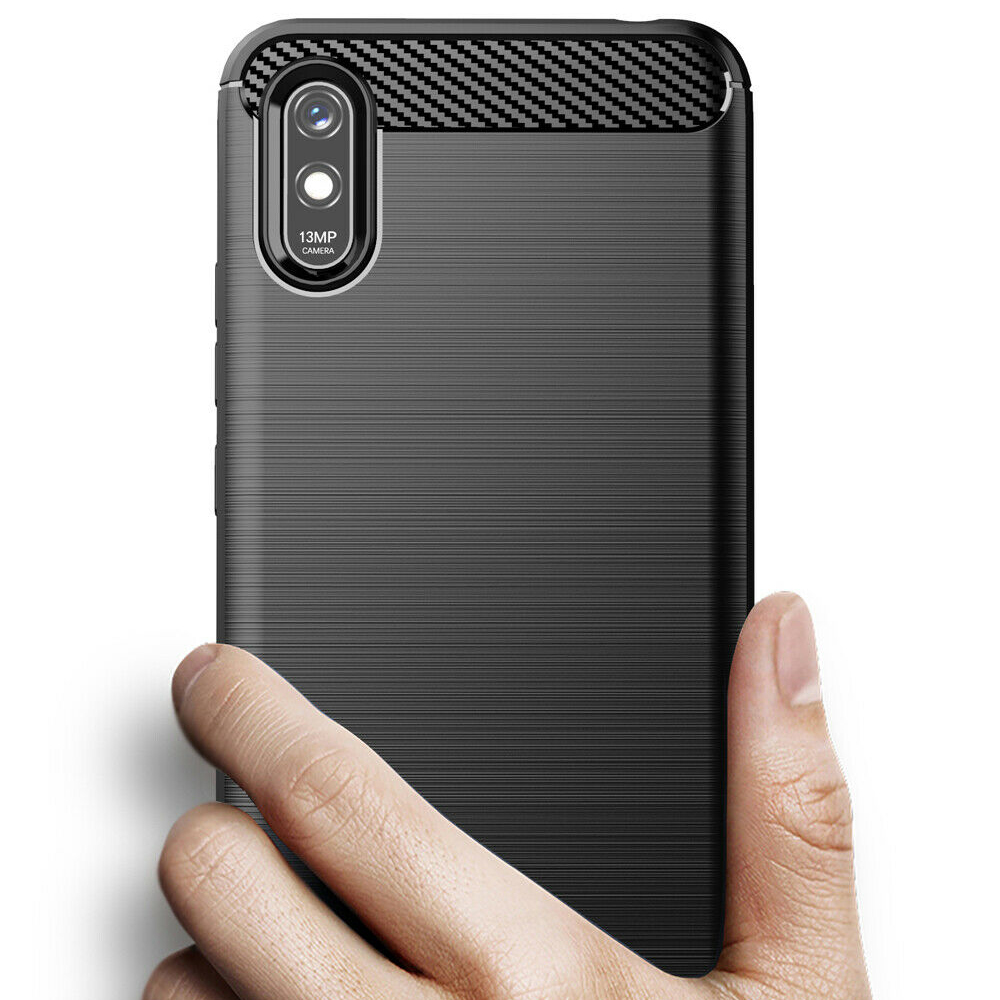 Techsuit Carbon Silicone - θήκη για Xiaomi Redmi 9A - Μαύρο - Image 3