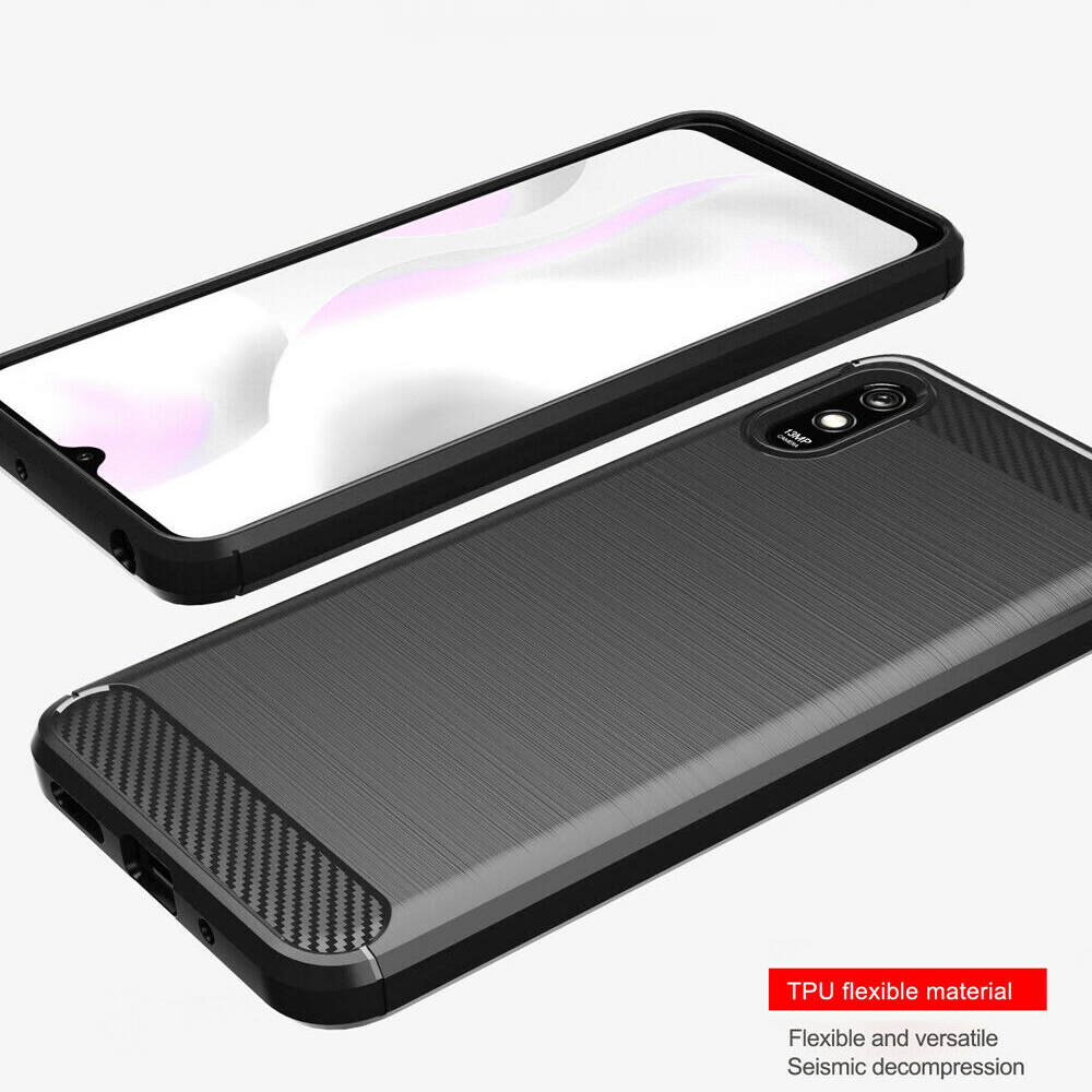 Techsuit Carbon Silicone - θήκη για Xiaomi Redmi 9A - Μαύρο - Image 4
