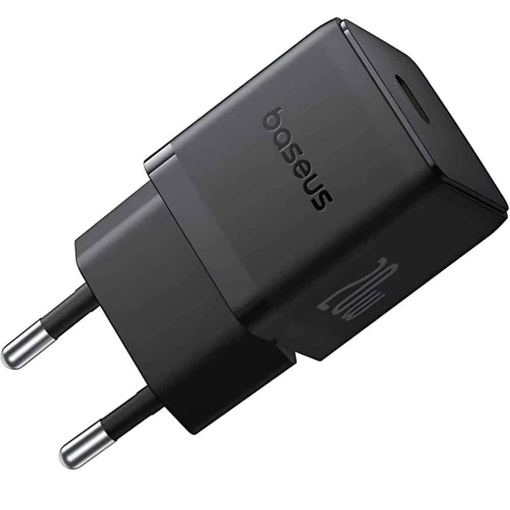 Baseus - Φορτιστής Τοίχου Palm (P10111602113-00) - Γρήγορος Φορτιστής, Type-C, PD 20W, 5V/3A - Cluster Μαύρο - Image 2