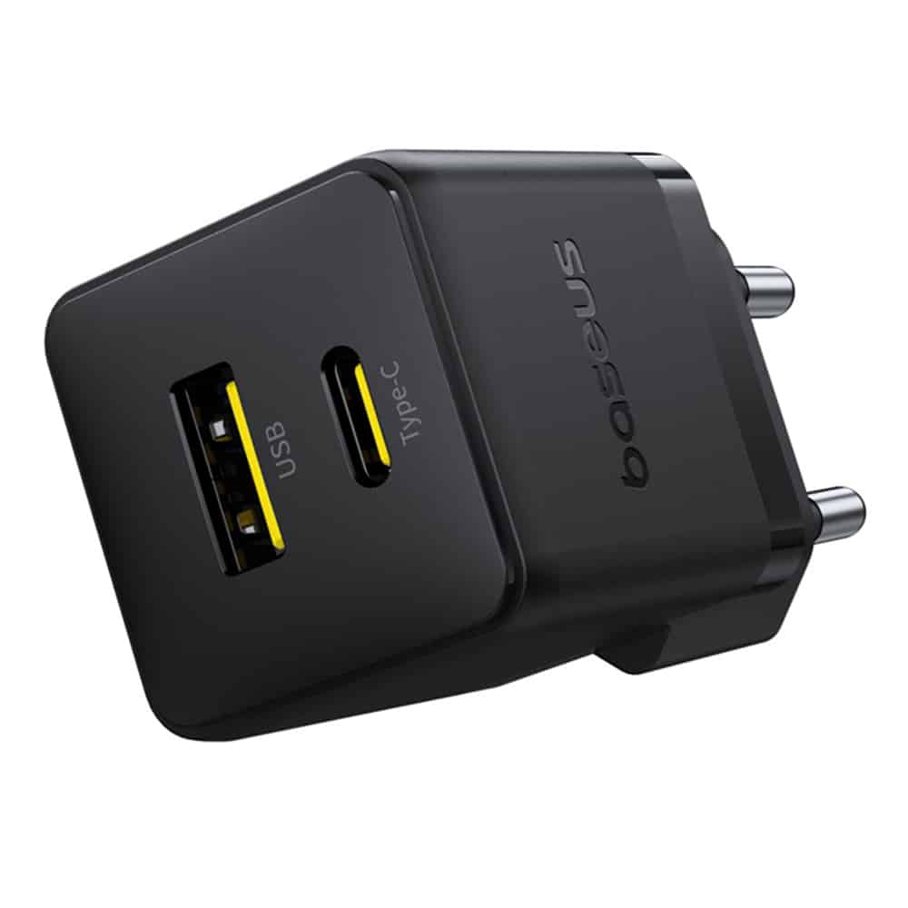 Baseus - Φορτιστής Τοίχου Palm (P1011160A113-00) - Γρήγορη Φόρτιση, 2σε1, USB, Type-C, 30W - Cluster Μαύρο - Image 5